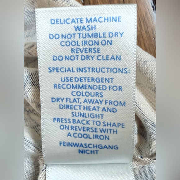 NWOT Colorblock Floral and Striped Long Sleeve Top - Mustard and Blue - Picture 8 of 8